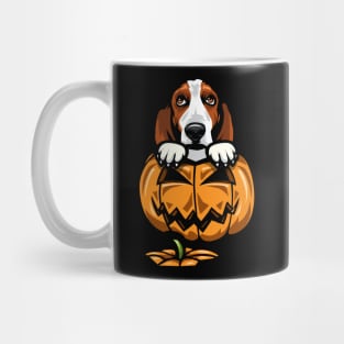 Halloween Basset Hound Pumpkin Mug